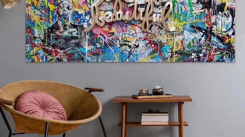 Graffiti pour un salon contemporain