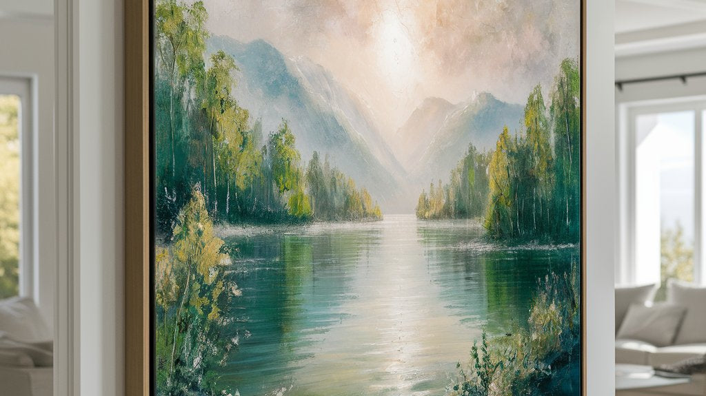 Tableau moderne créant une ambiance naturelle apaisante