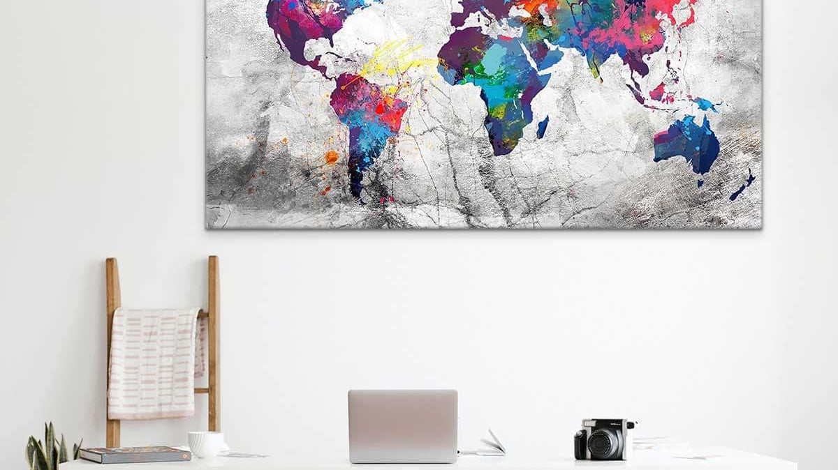 Un Tableau Carte du monde chez vous - Montableaudeco