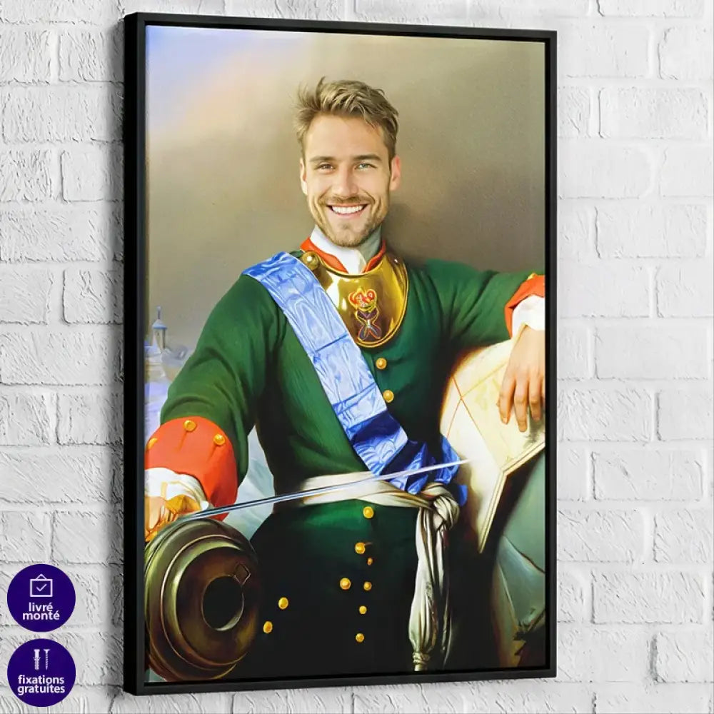 Toile déco homme en costume royal personnalisé