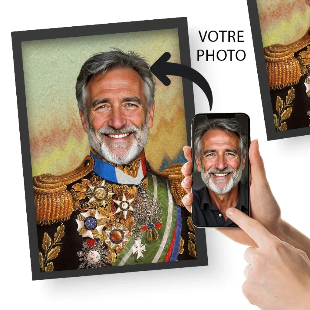 Portrait personnalisé homme en costume militaire historique