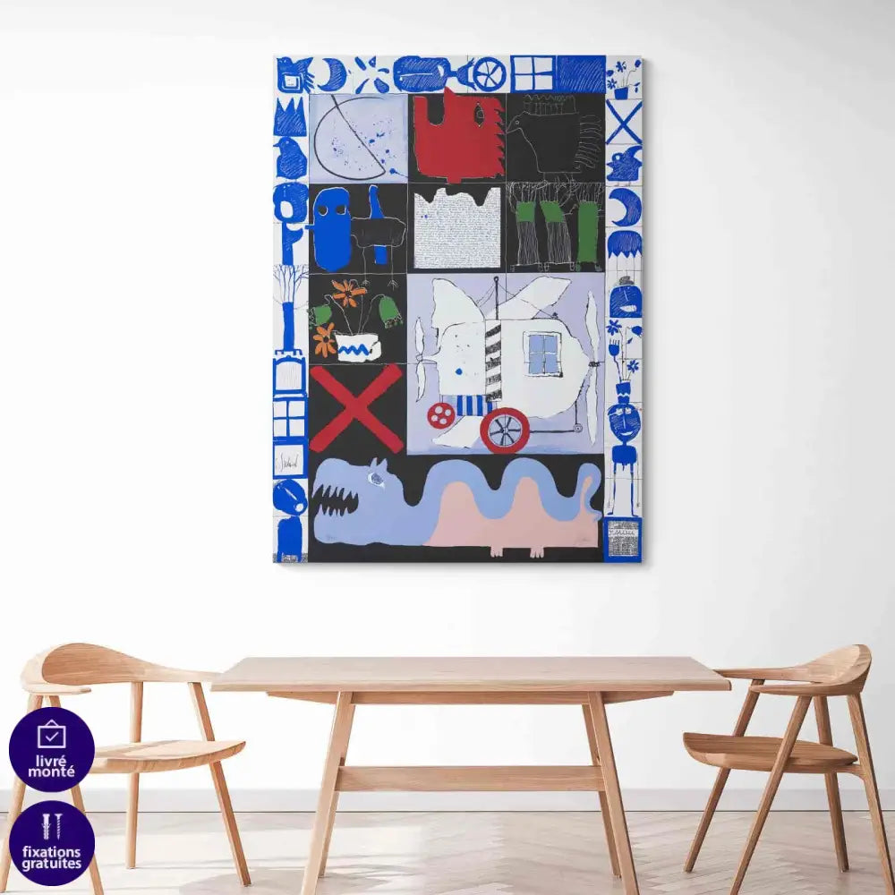 Tableau Abstrait Bleu Mosaic - Montableaudeco