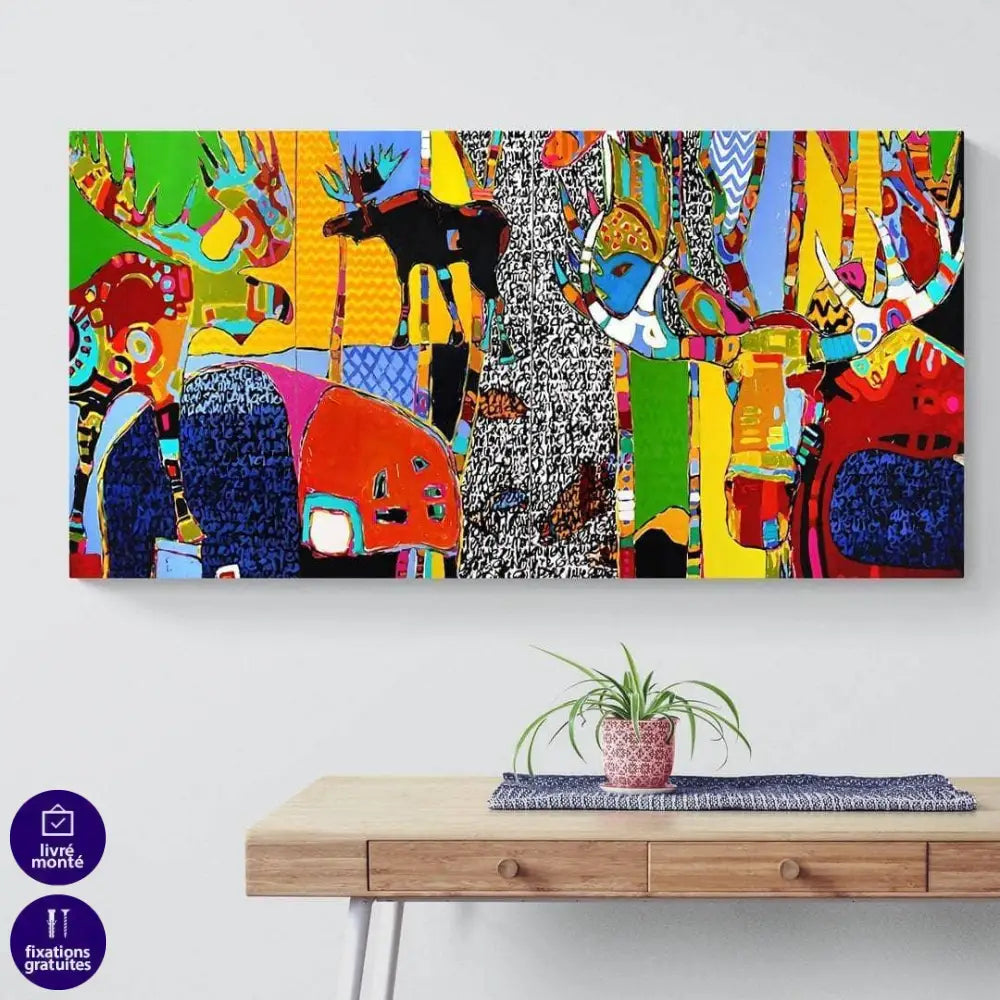 Tableau Abstrait La vie dans la forêt - Montableaudeco