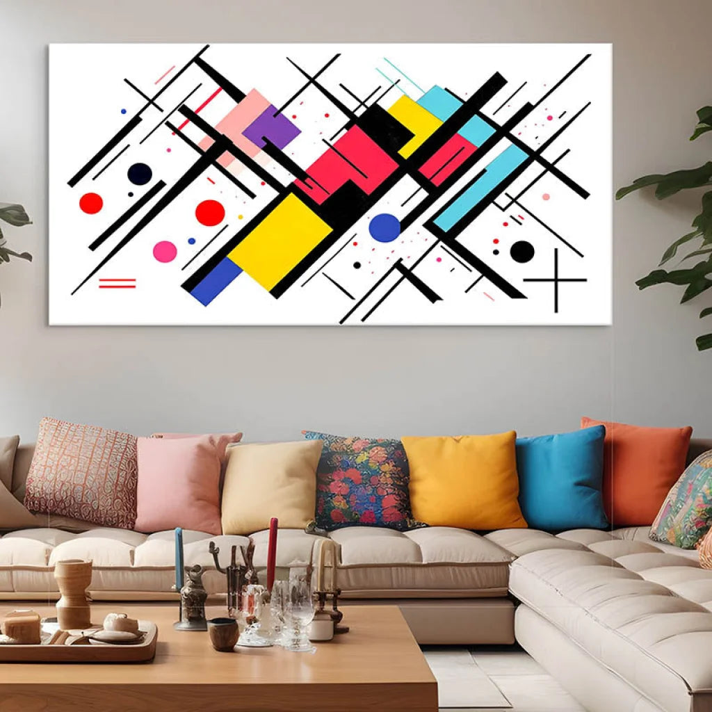 Tableau Abstrait Lignes en Mouvement Tableau Abstrait