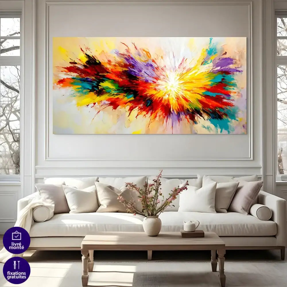 Art abstrait Radiance en plexiglas ou toile tendue pour intérieur design