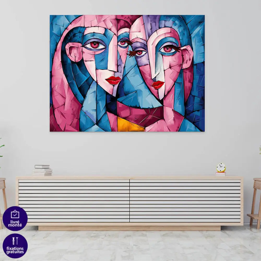 Tableau Abstrait | Visages Polyphoniques | Déco Tendance b