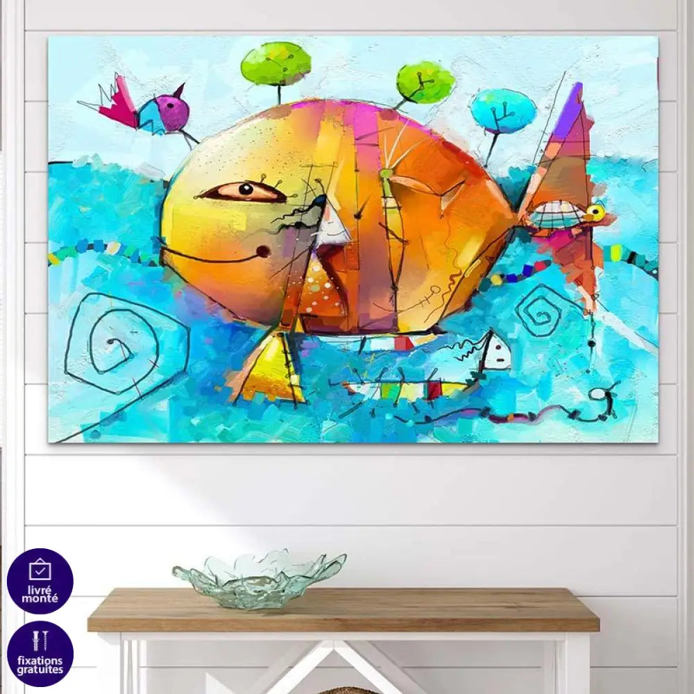 Tableau Abstrait World Fish - Montableaudeco