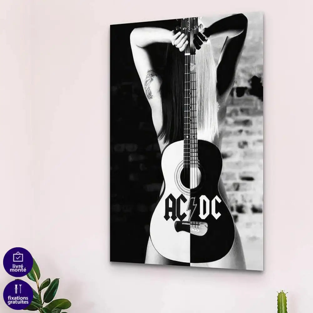 Tableau ACDC noir et blanc - Montableaudeco