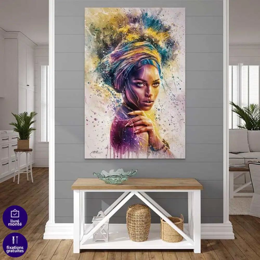Tableau Afrique Célébration de la Beauté 40x60cm / Toile tendue sur châssis Tableau Afrique