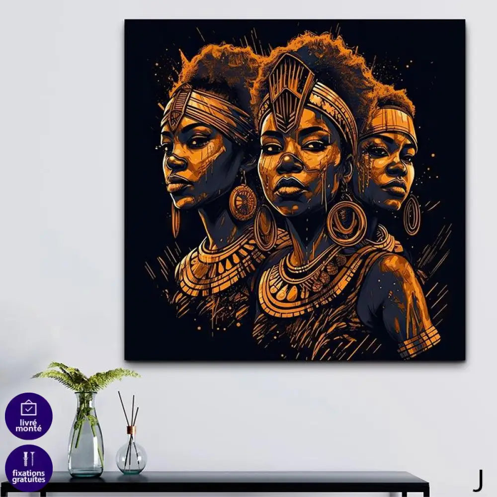 Tableau Afrique Femme Guerière Collection - Montableaudeco 11