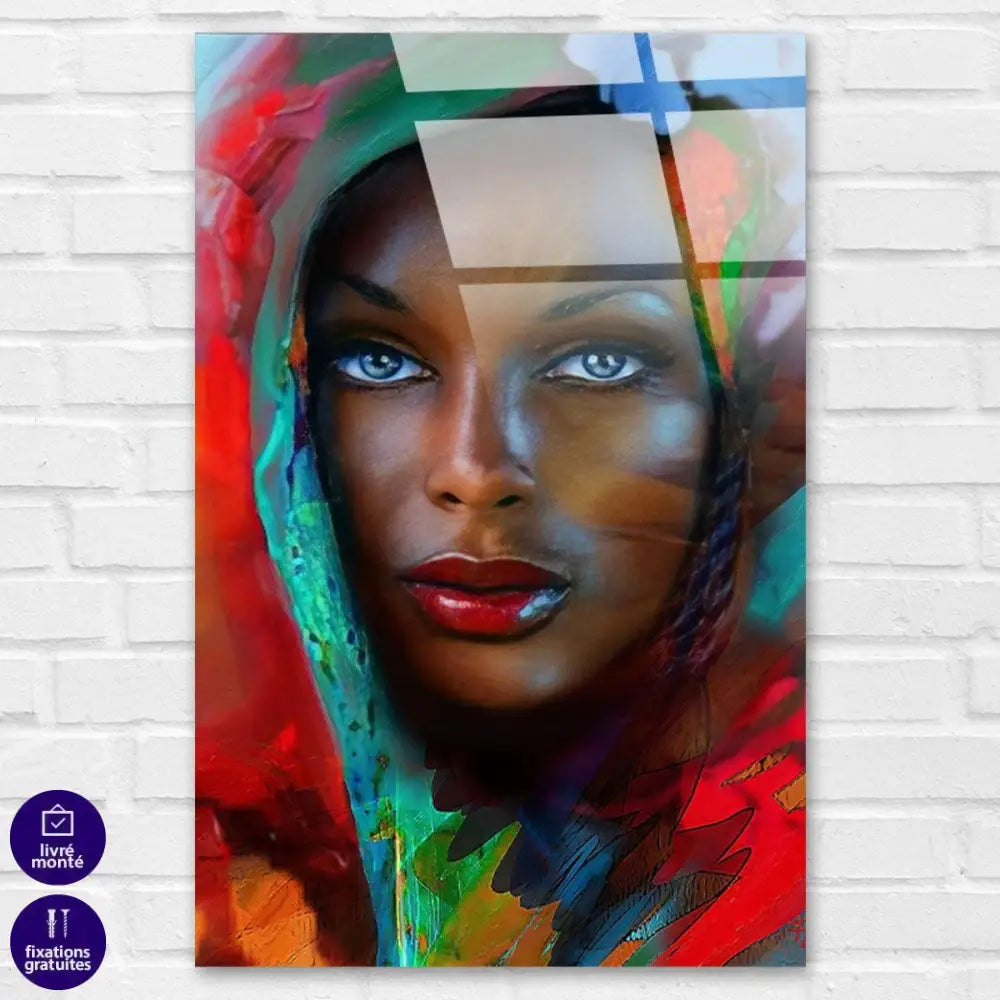 Tableau Afrique La Femme au yeux Bleus - Montableaudeco