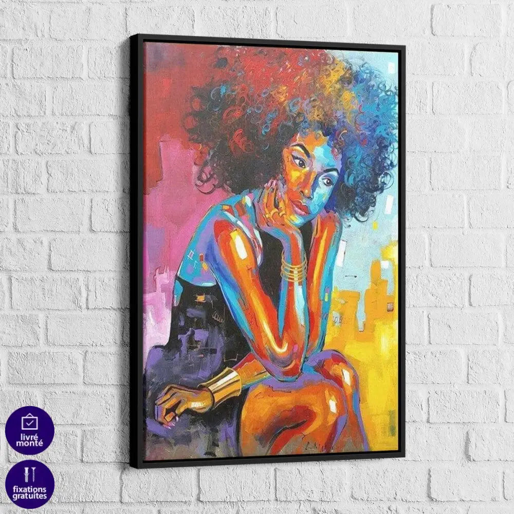 Tableau Afrique La femme est des couleurs - Montableaudeco