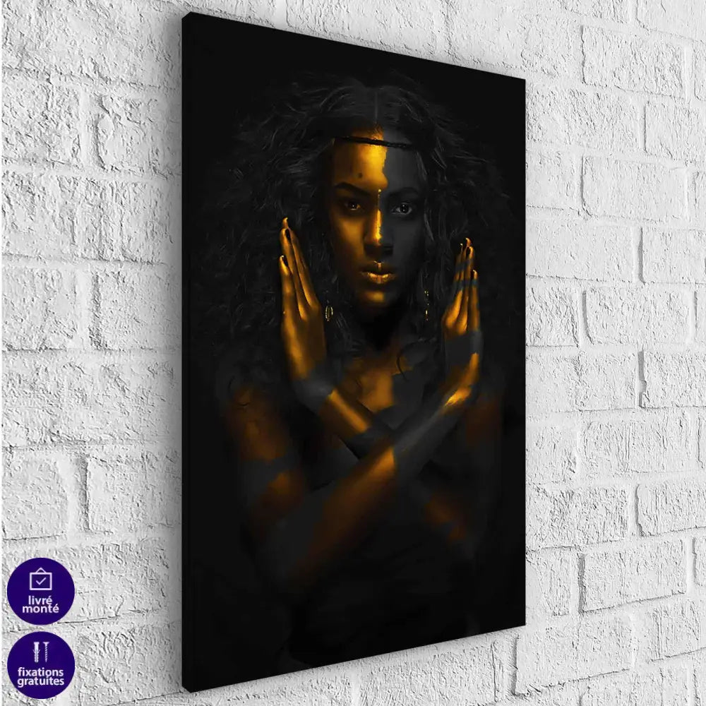 Tableau Afrique Noir et Or Collections 6 Pièces - Montableaudeco