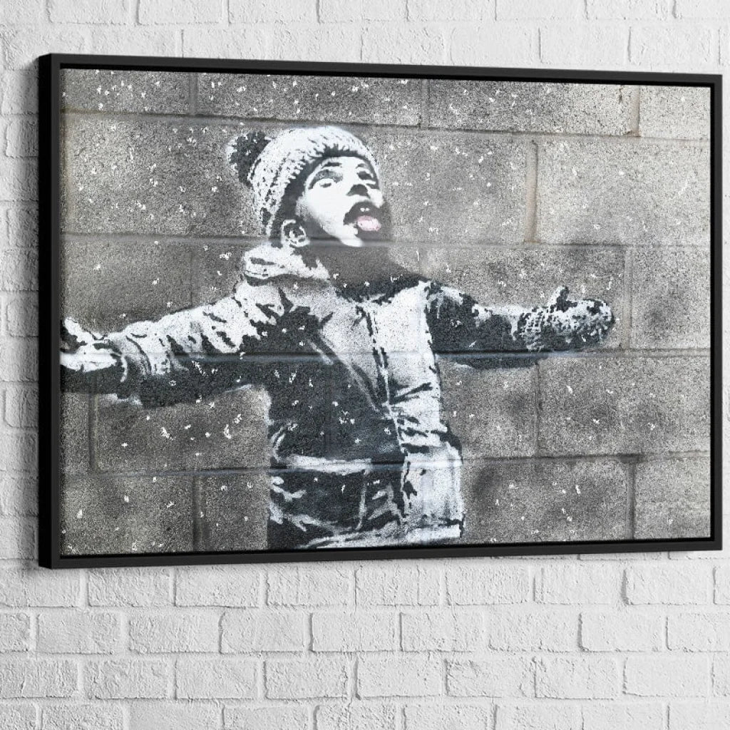 Tableau Banksy Ash Boy 40x60cm / Cadre Noir Tableau Banksy