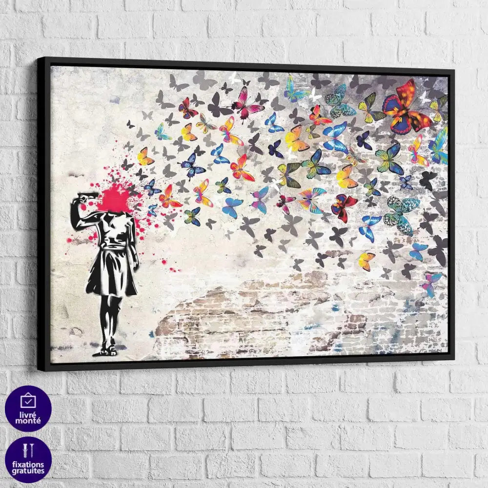 Tableau Banksy Butterfly - Montableaudeco