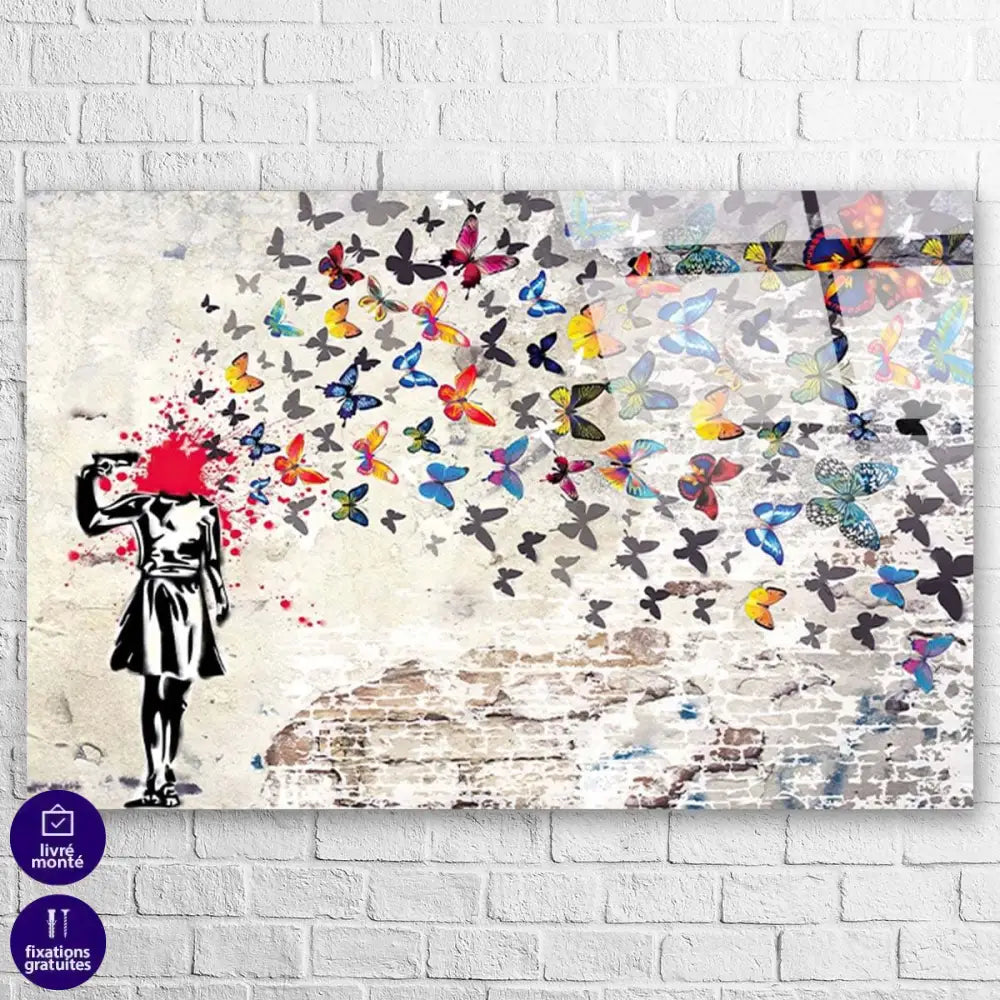 Tableau Banksy Butterfly - Montableaudeco