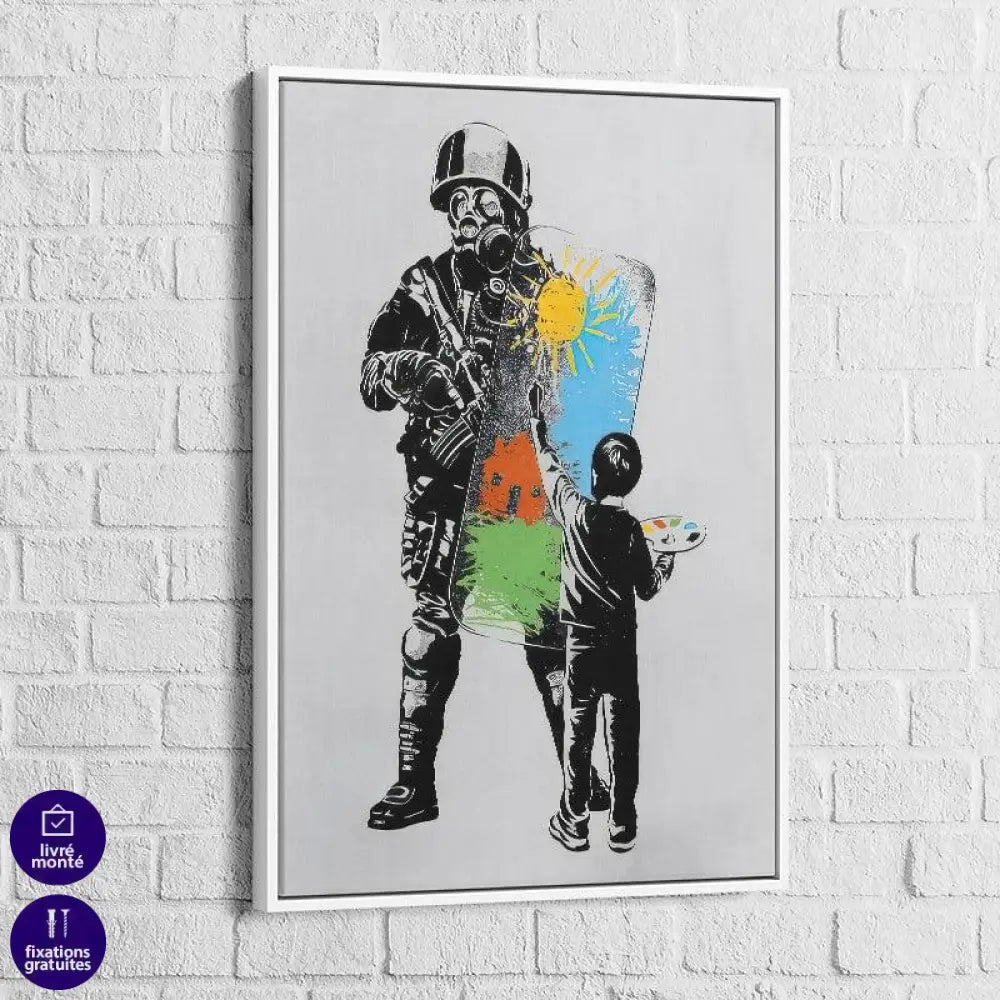 Tableau Banksy L'enfant Manifest - Montableaudeco
