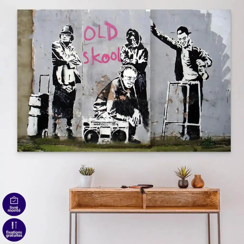 Tableau Banksy Old School - Montableaudeco