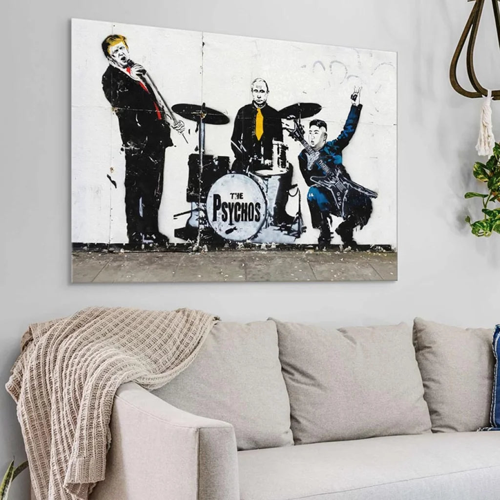 Tableau Banksy The Psychos 40x60cm / Toile tendue sur châssis Tableau Banksy