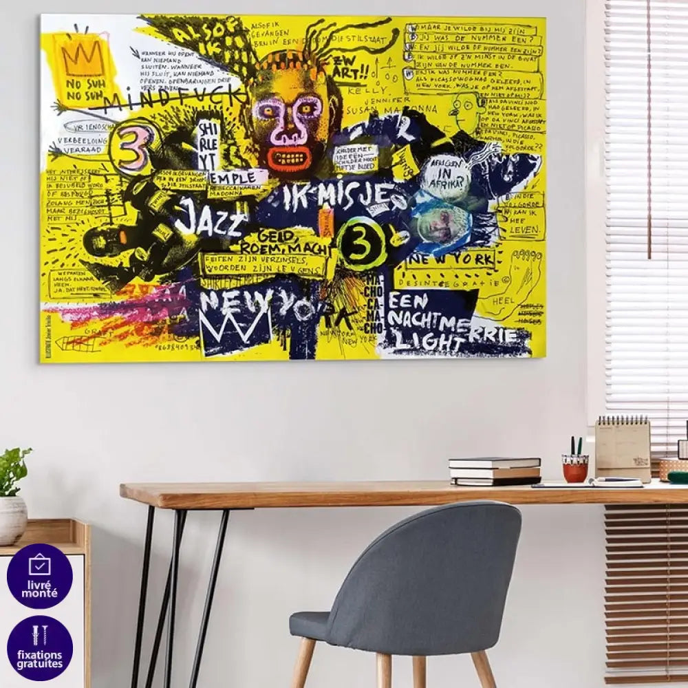 Tableau Basquiat Jazz et Révolte Tableau Basquiat