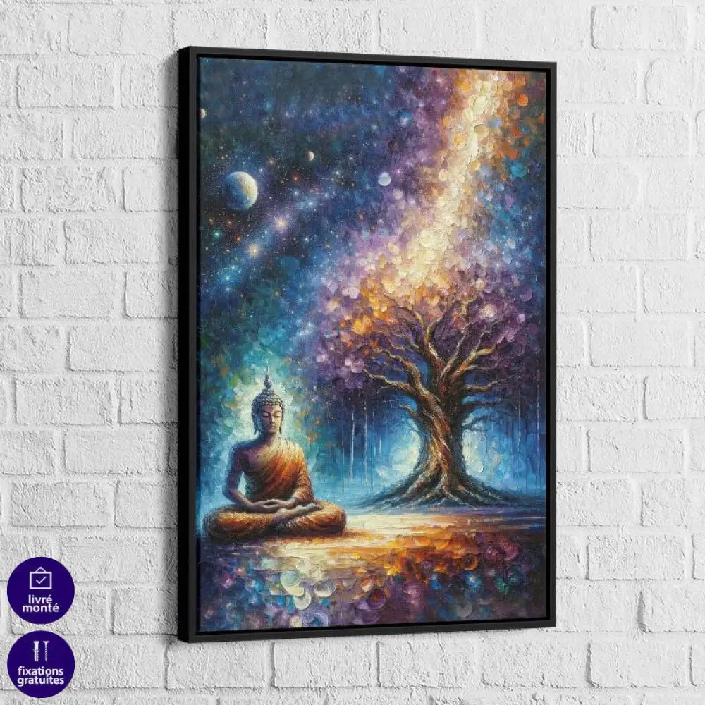 Tableau Bouddha Bleu Arbre de Vie - Montableaudeco