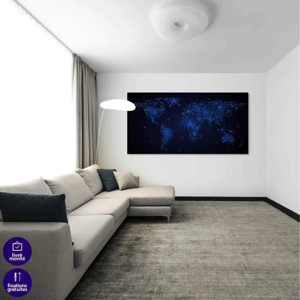 Tableau Carte Du Monde Étoilée - Montableaudeco