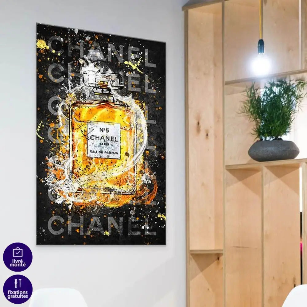 Tableau Chanel Black Graffiti - Montableaudeco