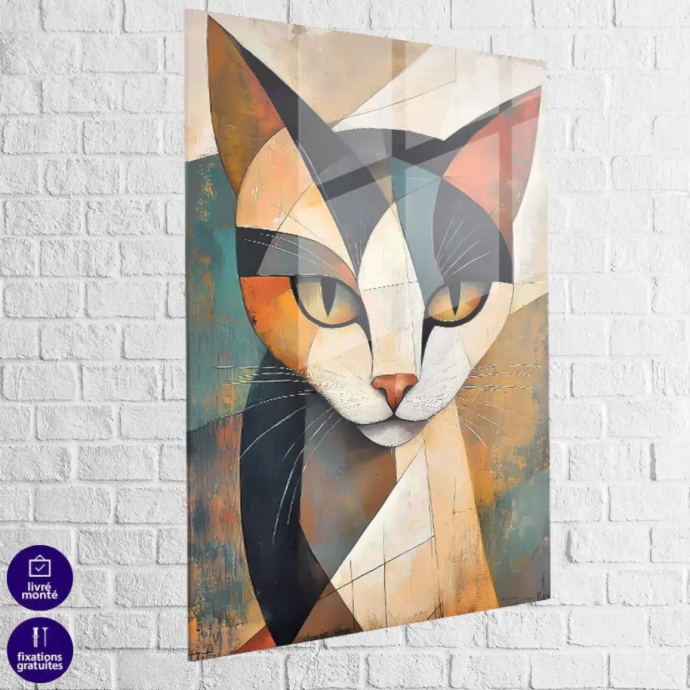 Tableau Chat à Facettes 40x60cm / Plexiglas Tableau Chat