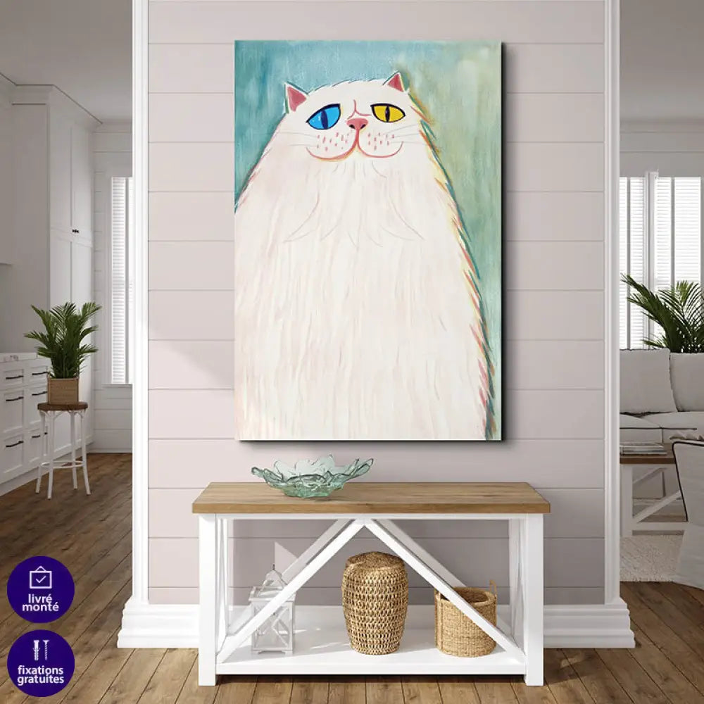 Tableau Chat Coloré Collection 7 Pièces 30x40cm / F / Toile tendue sur châssis Tableau Chat