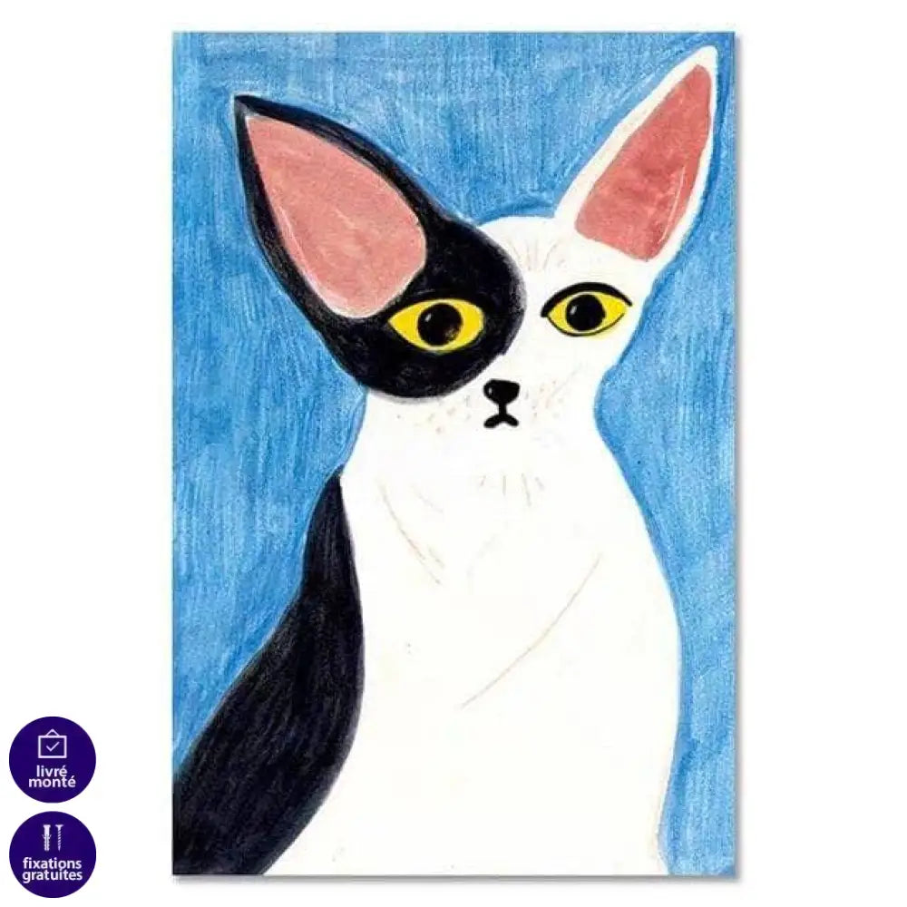 Tableau Chat Coloré | Déco Original | Offre de Bienvenue -20% e