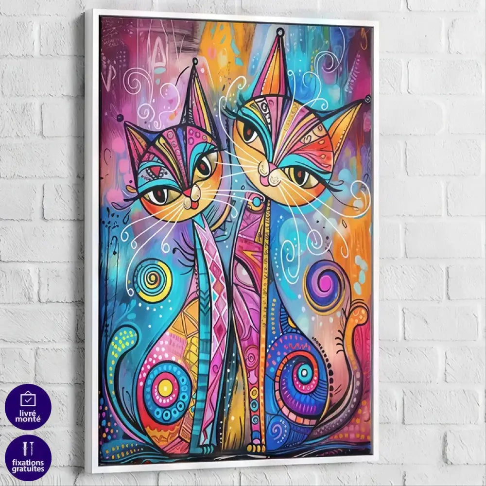 affiche chat pop art pleine de couleurs et de fantaisie