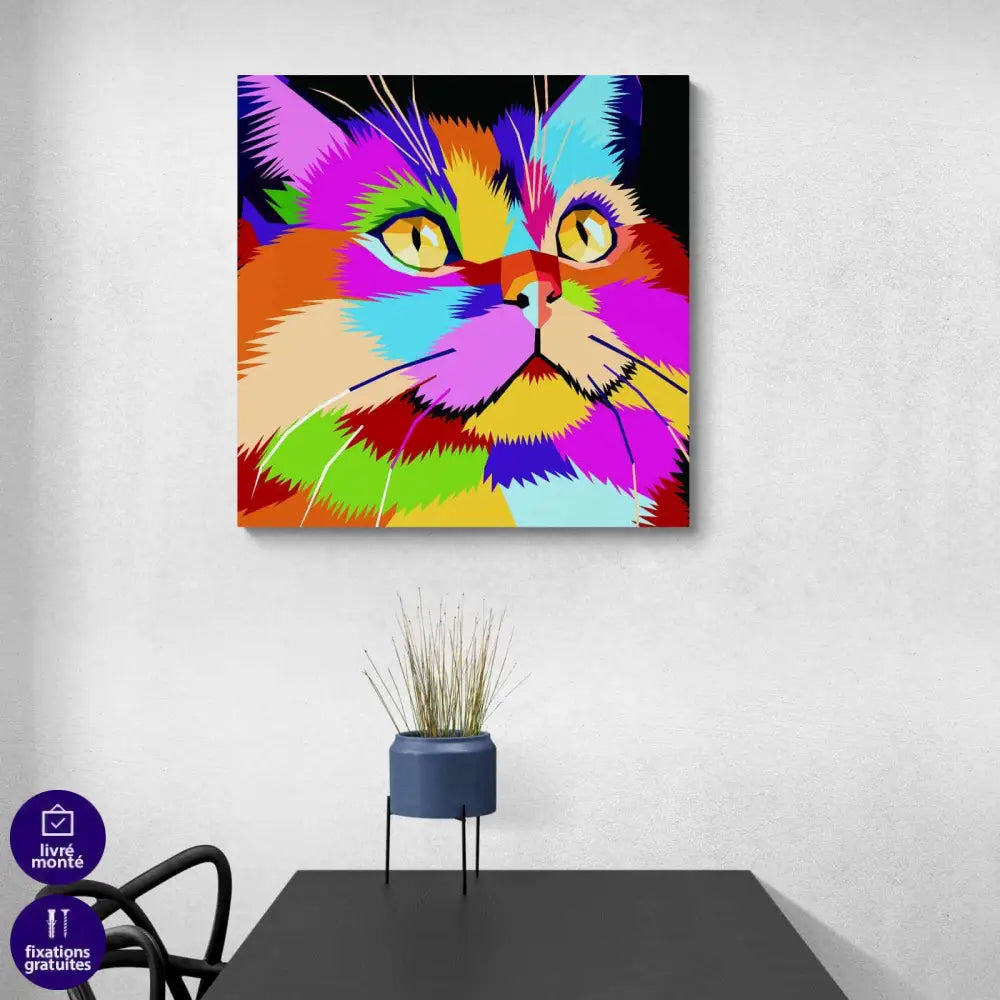 Tableau Chat Pop Art Coloré - Montableaudeco