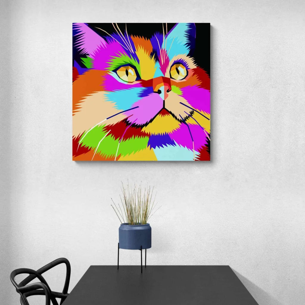 Tableau Chat Pop Art Coloré - Montableaudeco