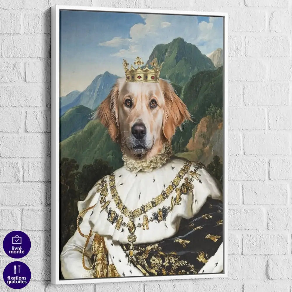 décoration murale originale chien en habit de souverain