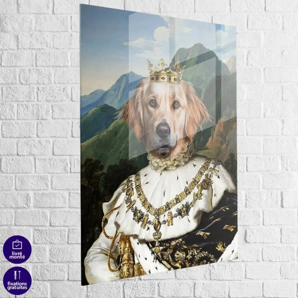 art mural personnalisé animal de compagnie façon roi
