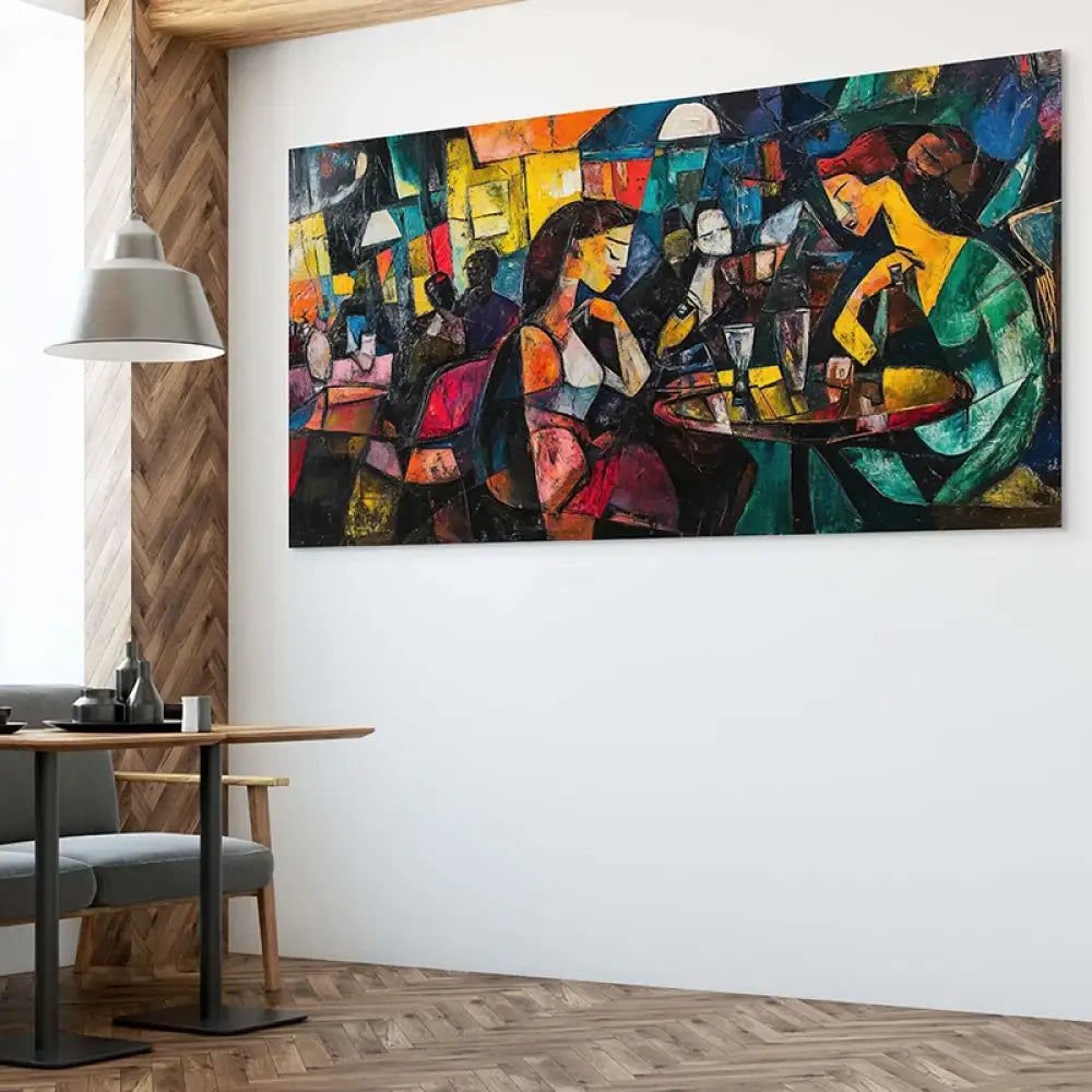 Tableau contemporain style cubisme contemporain pour déco salon