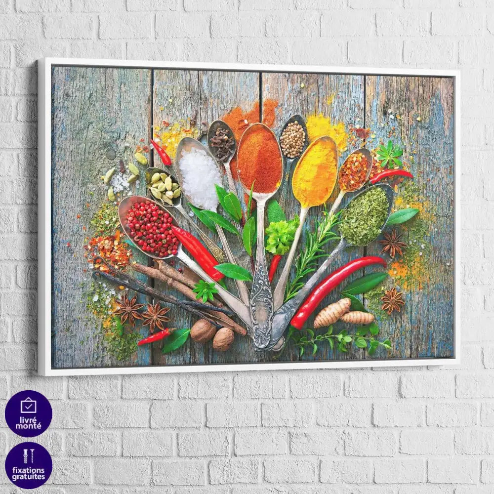 Tableau Cuisine Cuillères et épices - Montableaudeco