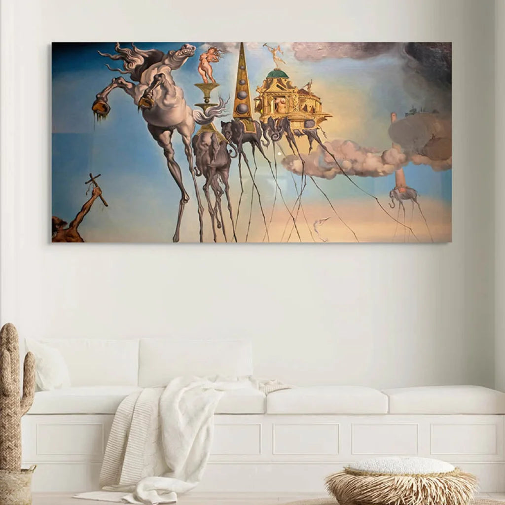 Tableau Dali La Tentation de Saint-Antoine 40x80cm / Toile tendue sur châssis Tableau Dali