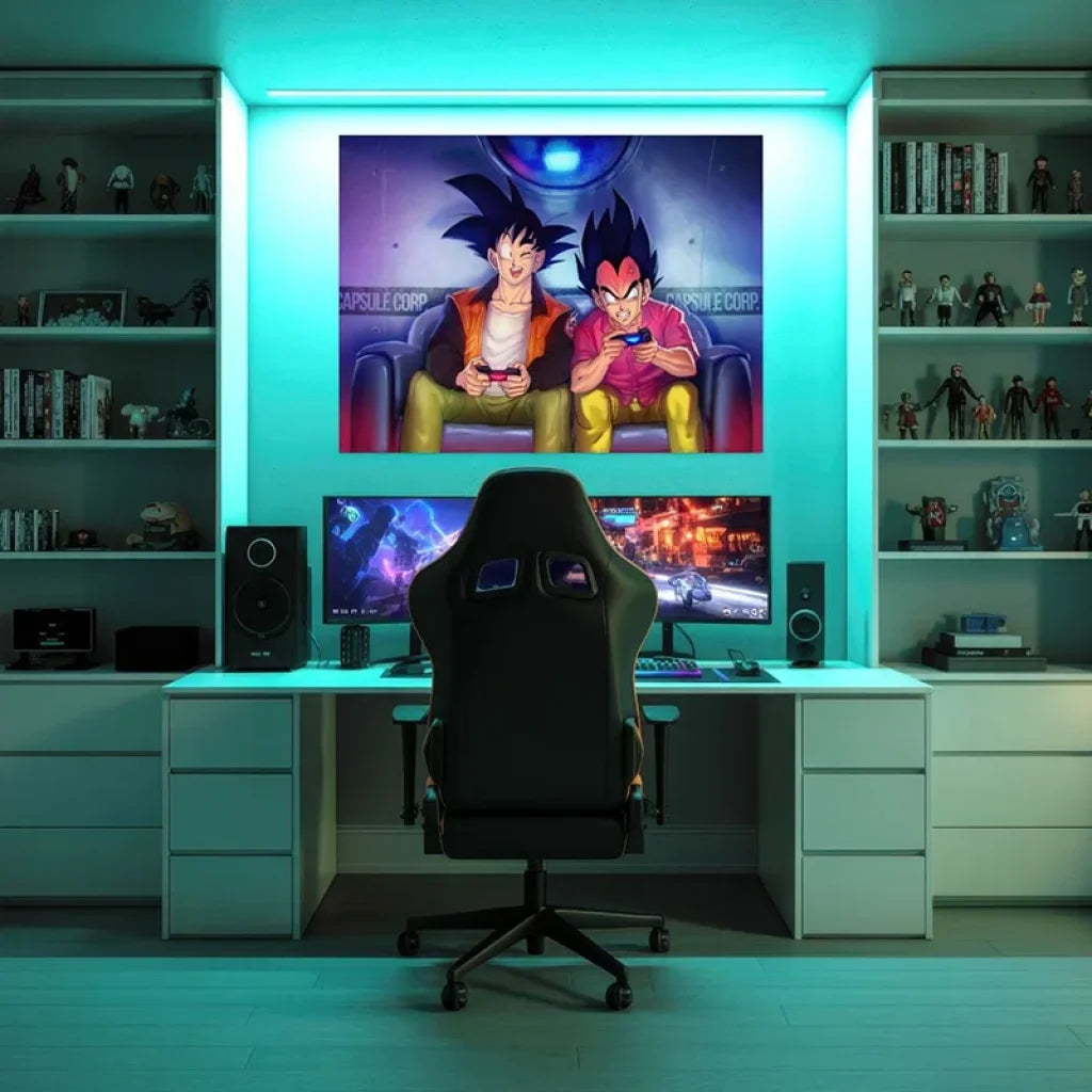 tableau dragon ball game over kakarot goku vegeta gaming