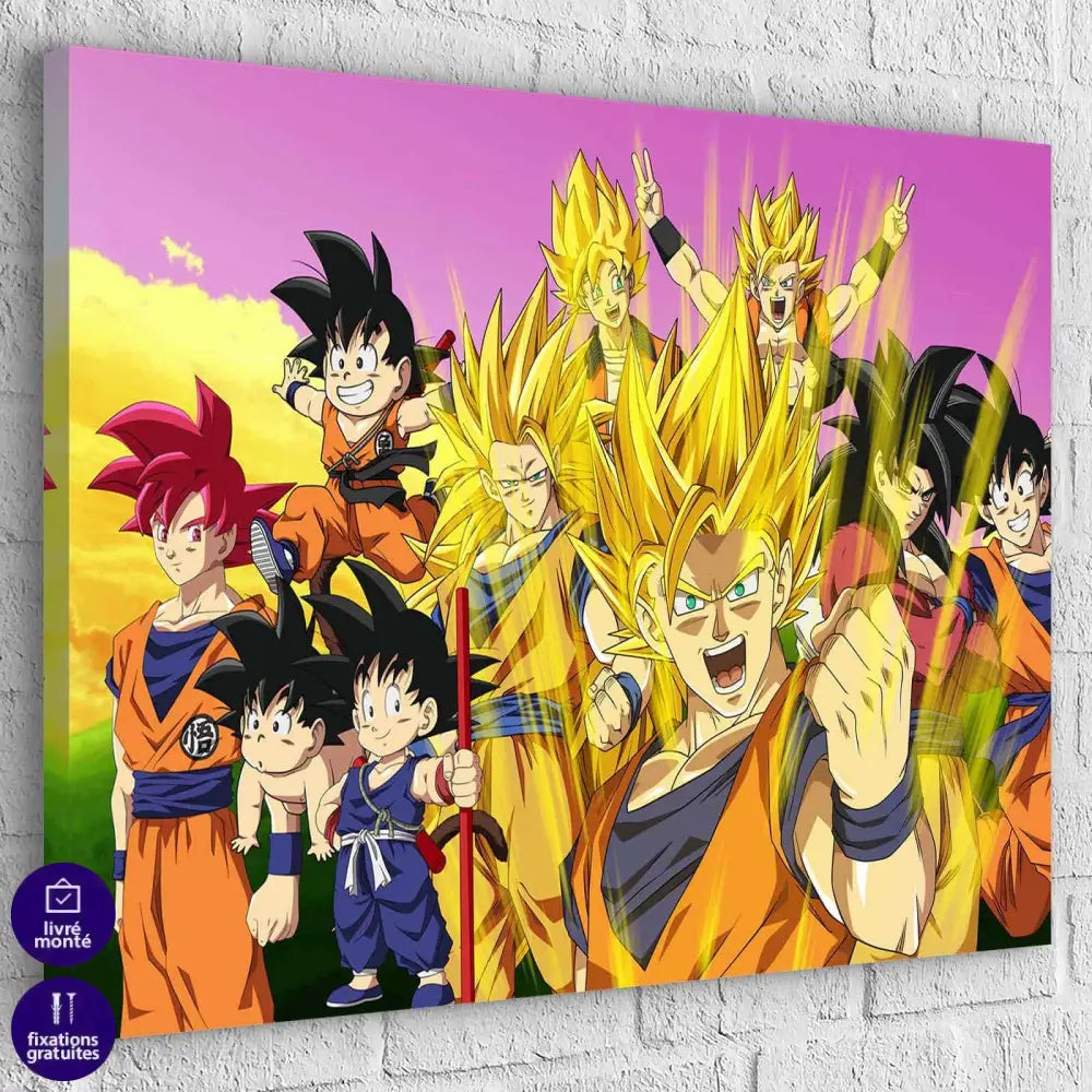 Tableau Dragon Ball Goku La Famille - Montableaudeco