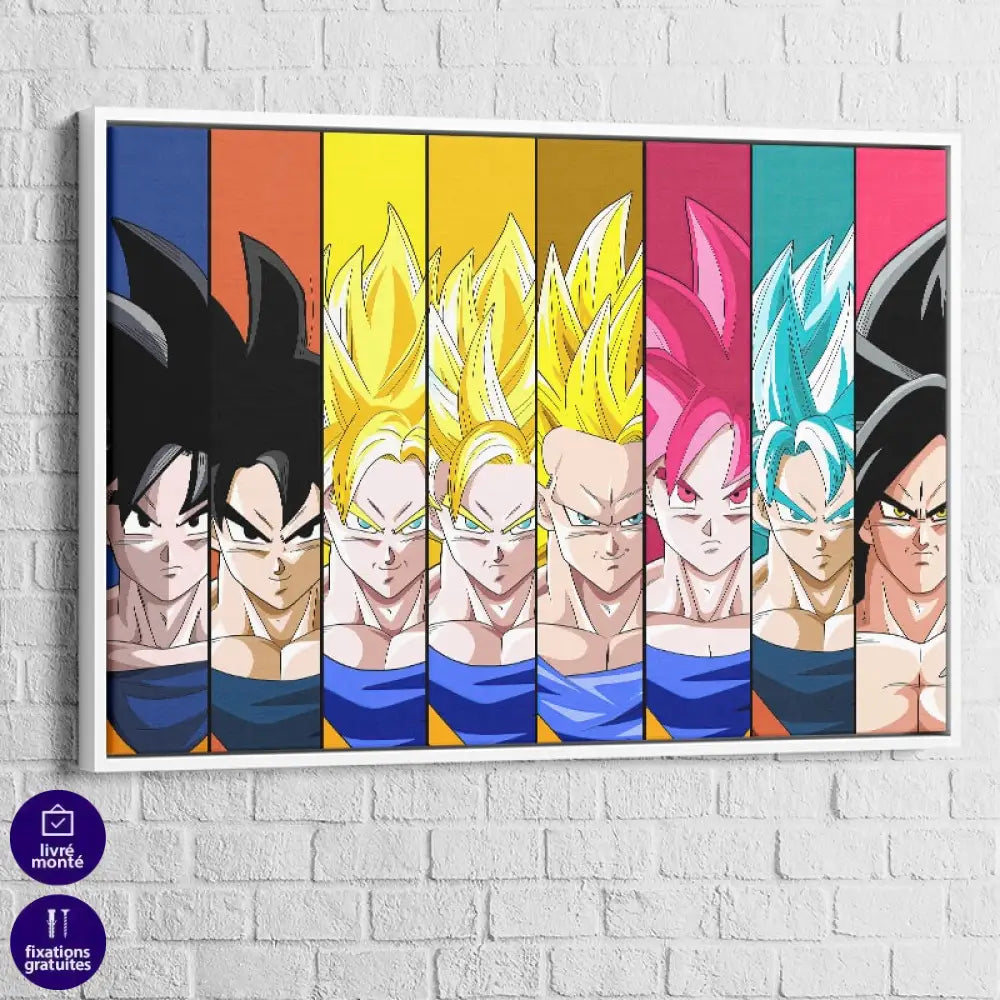 Tableau Dragon Ball Multi Cadre blanc