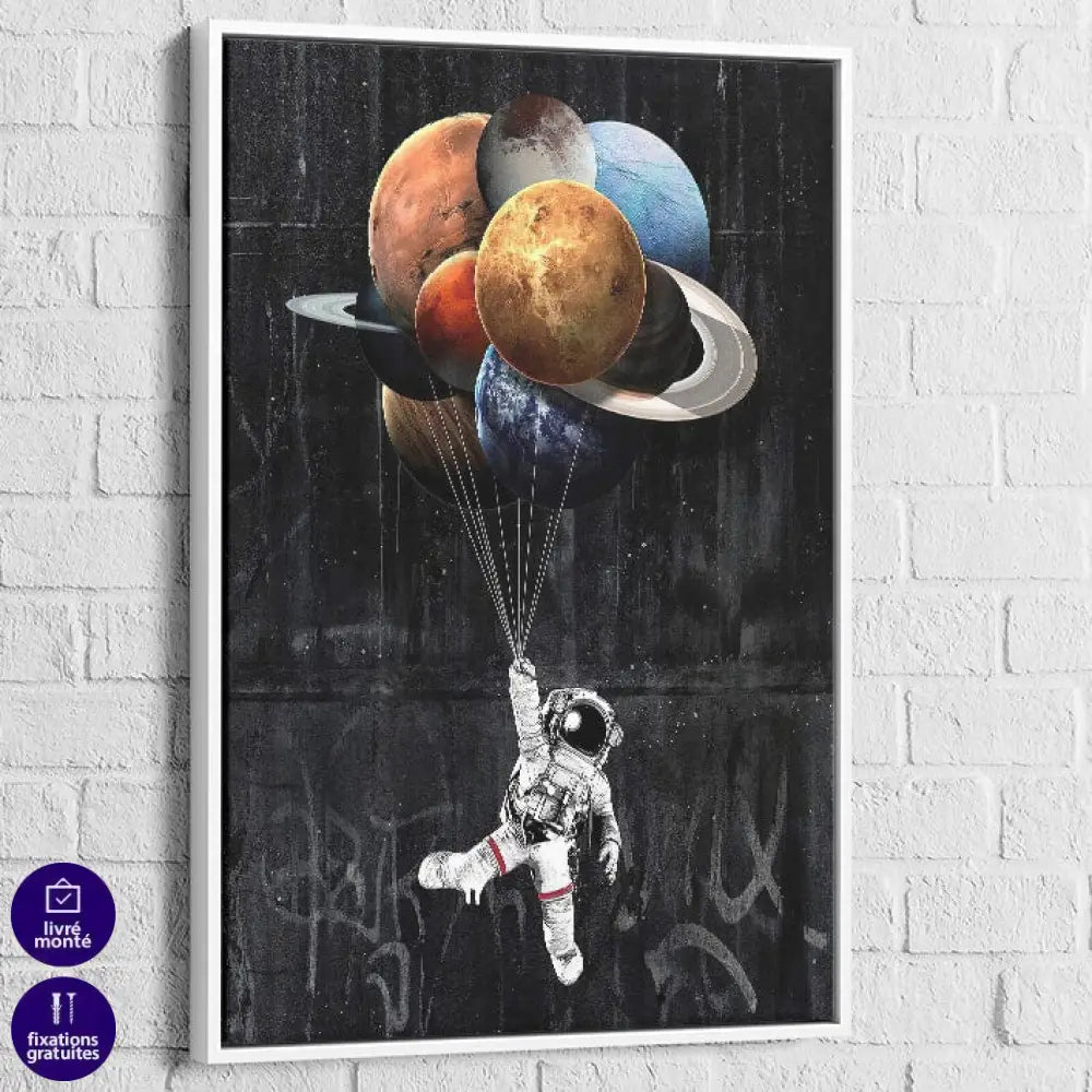 Tableau Espace Cosmono Planet 40x60cm / Cadre Blanc Tableau Espace