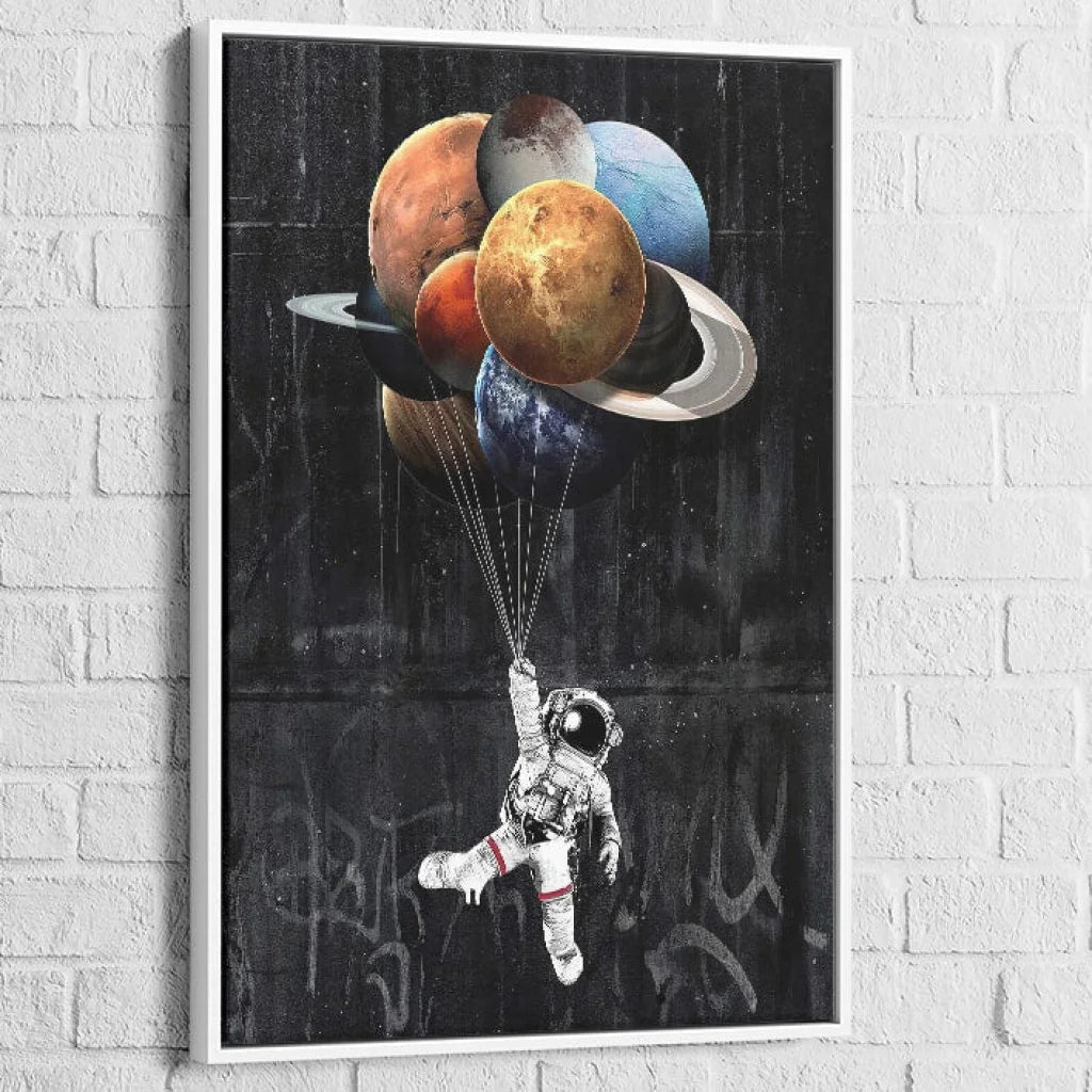 Tableau Espace Cosmono Planet 40x60cm / Cadre Blanc Tableau Espace