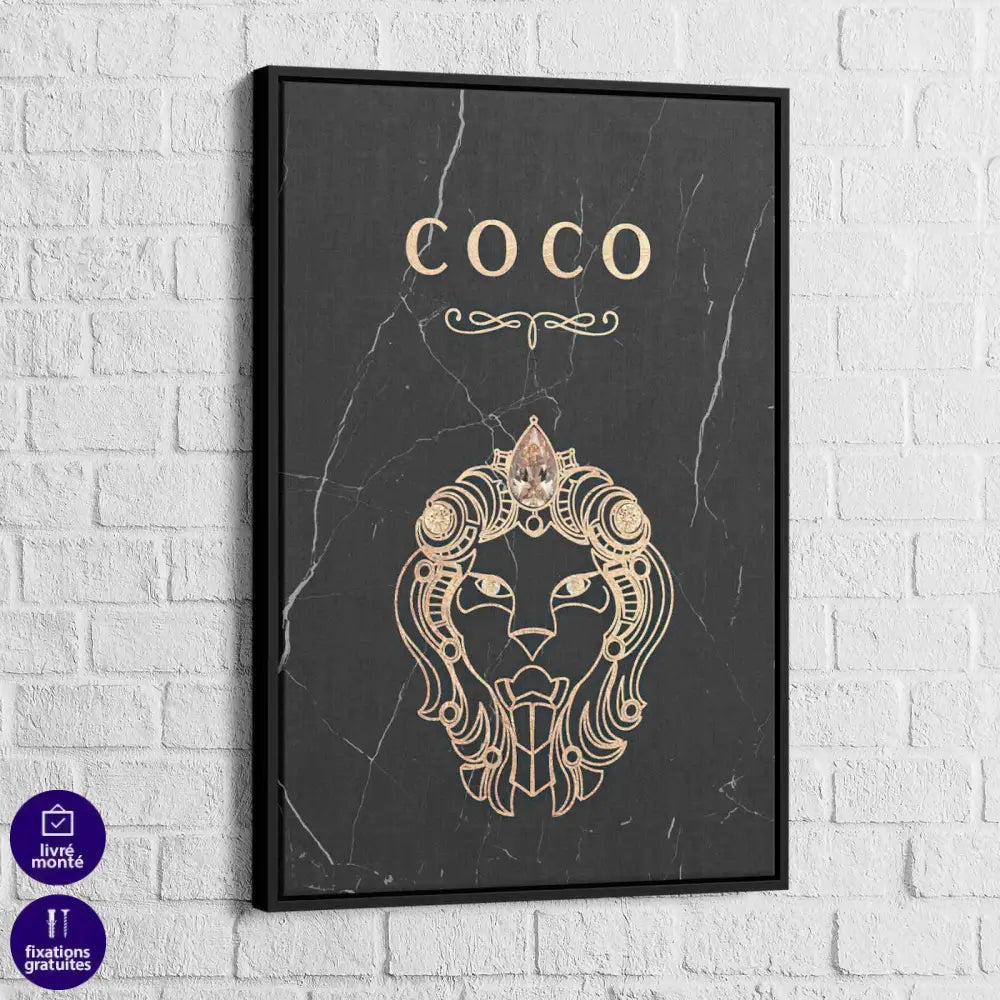 Tableau Fashion Coco Noir et Or 3 Pièces - Montableaudeco
