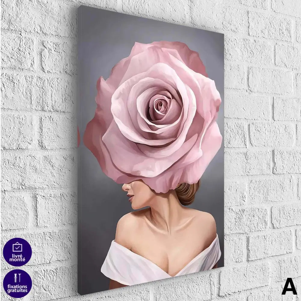 Tableau Fashion Femme Fleur - Montableaudeco