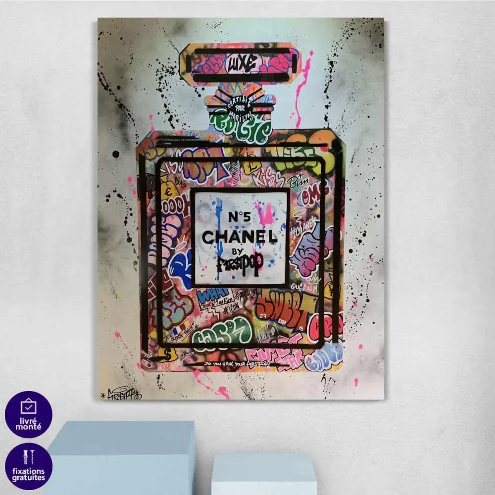 Tableau Fashion N°5 Chanel Graffiti - Montableaudeco