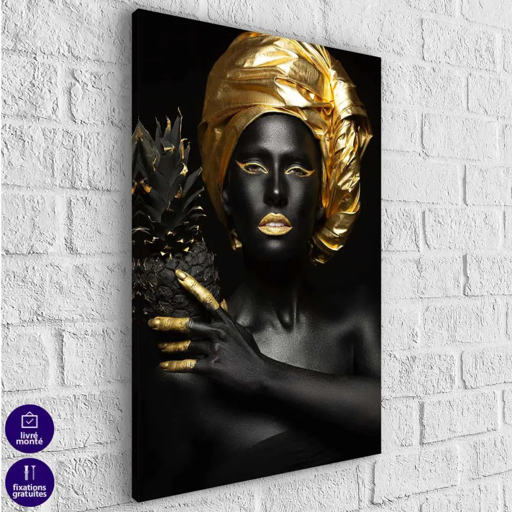 Tableau Fashion Une Femme en Or Collection 3 Pièces - Montableaudeco