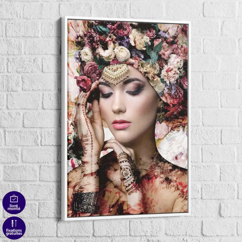 Tableau Femme de Fleurs 3 Pièces - Montableaudeco