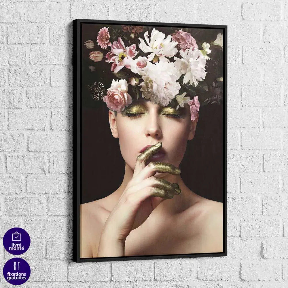 Tableau Femme de Fleurs 3 Pièces - Montableaudeco