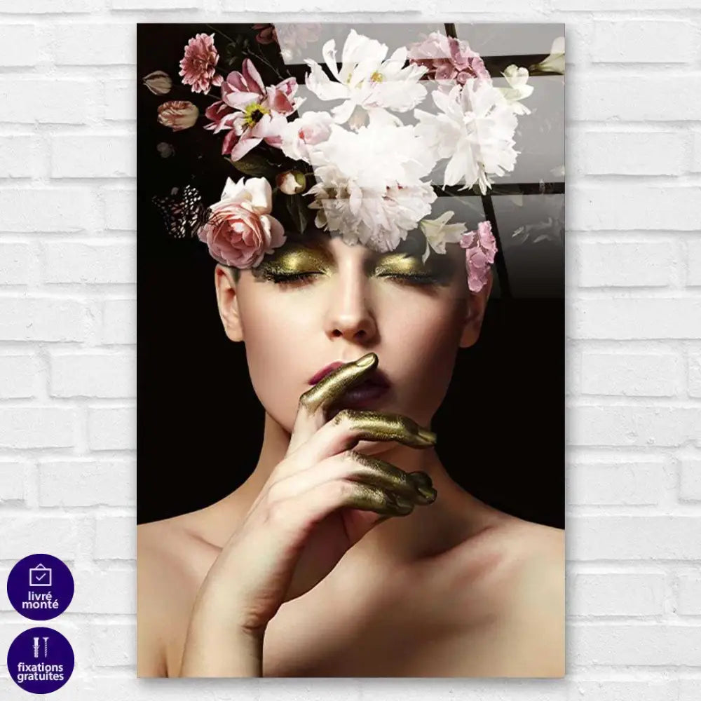 Tableau Femme de Fleurs 3 Pièces - Montableaudeco